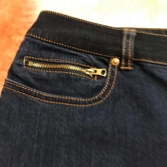 I•N•C International Concepts ⚜️ Blue Denim Snap Skirt - Picture 3 of 7